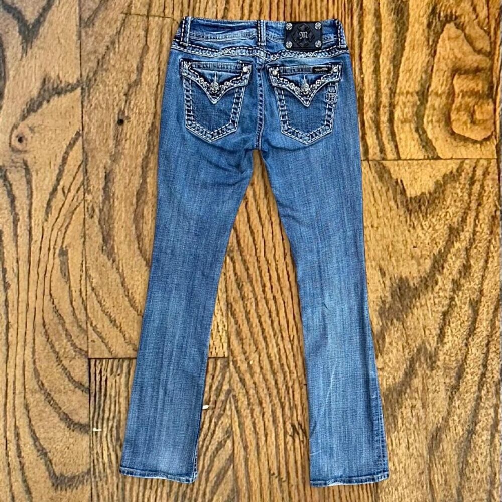 Miss Me Indigo Boot Cut Jeans with Embellished Pockets